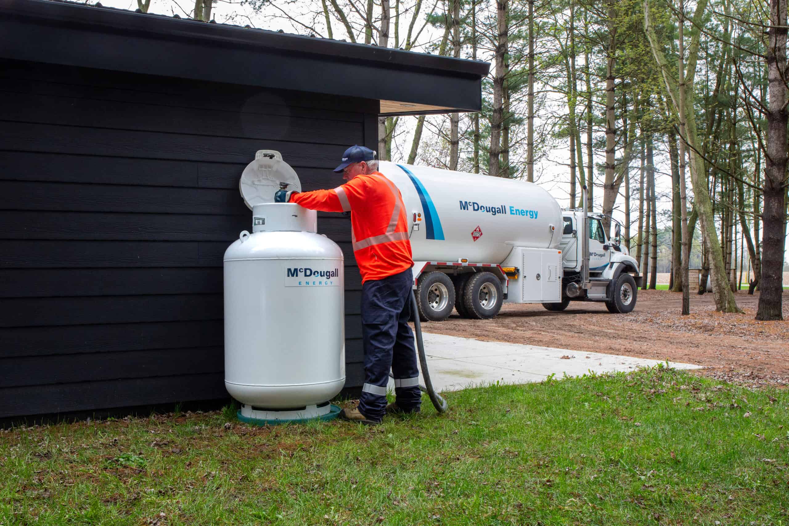 Compressed natural gas delivery at a rural property by McDougall Energy.